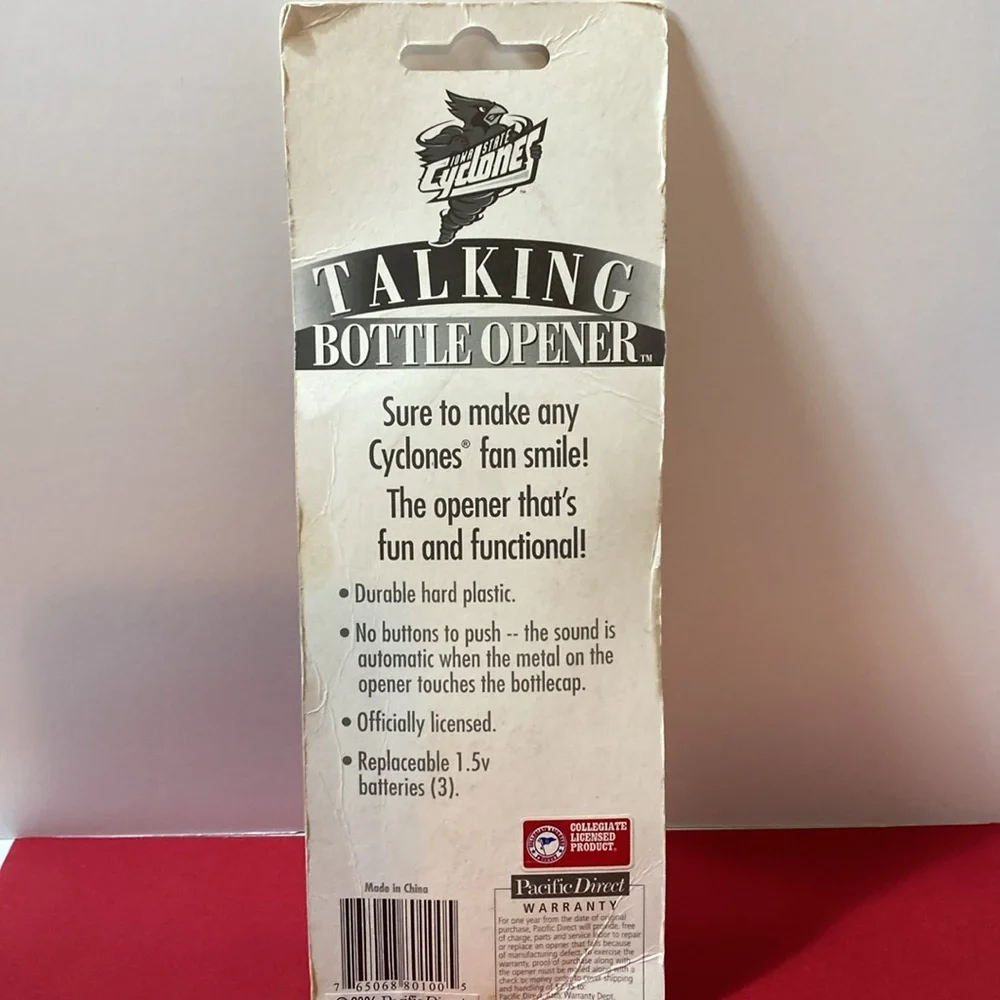 NIB Perfect For Cyclone Fans! Iowa State Cyclones Talking Bottle Opener